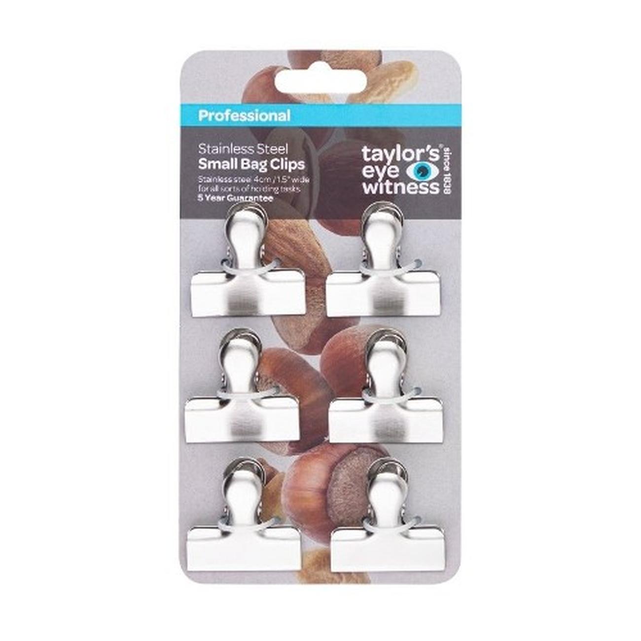 taylors-eye-bag-clip-small-ss-set-6 - Taylor's Eye Small Stainless Steel Bag Clips Set of 6