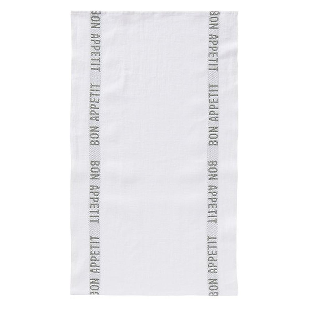tea-towel-bon-appetit-kaki-torchon - Charvet Editions Linen Tea Towel Khaki Bon Appetit