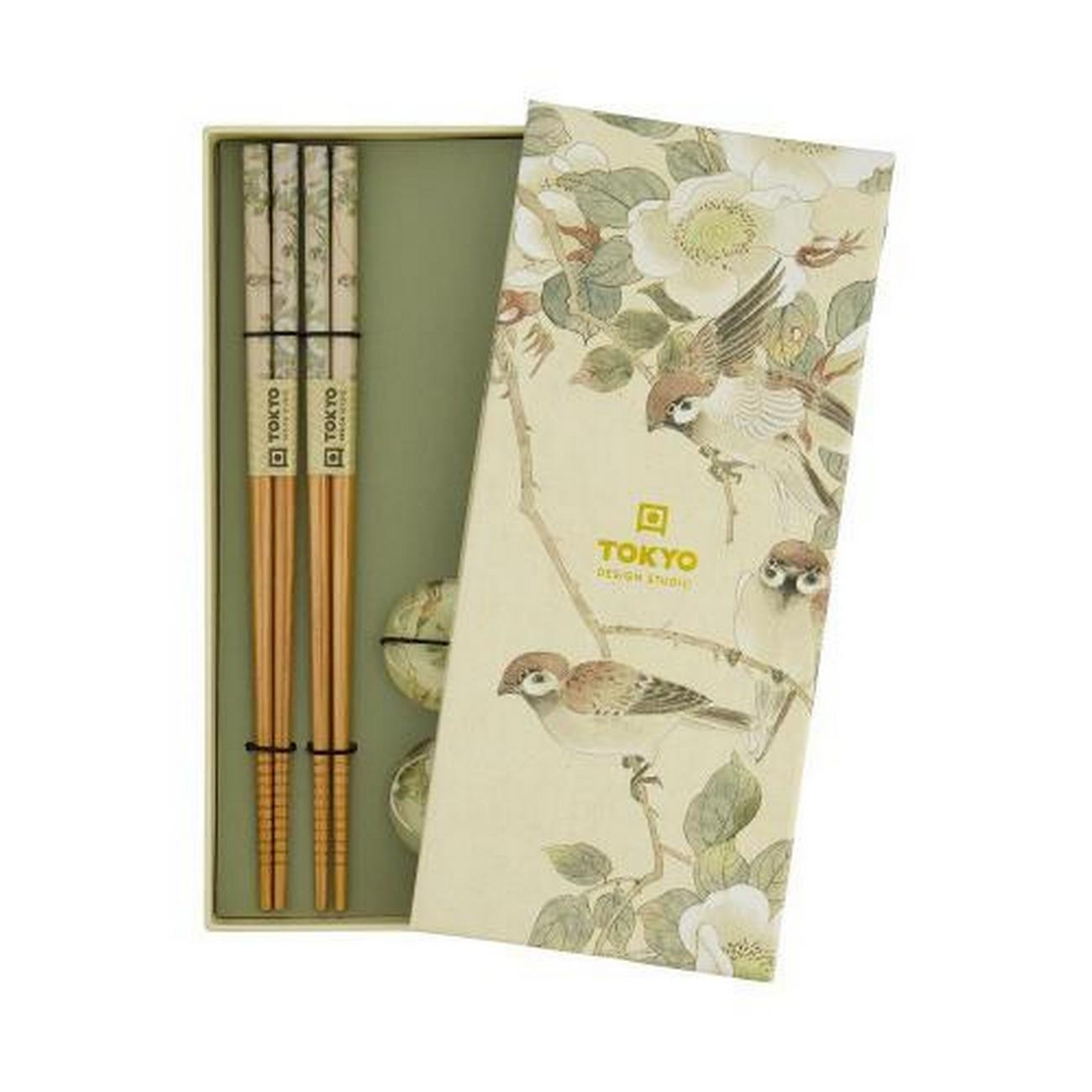 tokyo-design-studio-sparrow-chopstick-rest-giftset - Tokyo Design Studio Sparrow Chopstick & Rest Giftset