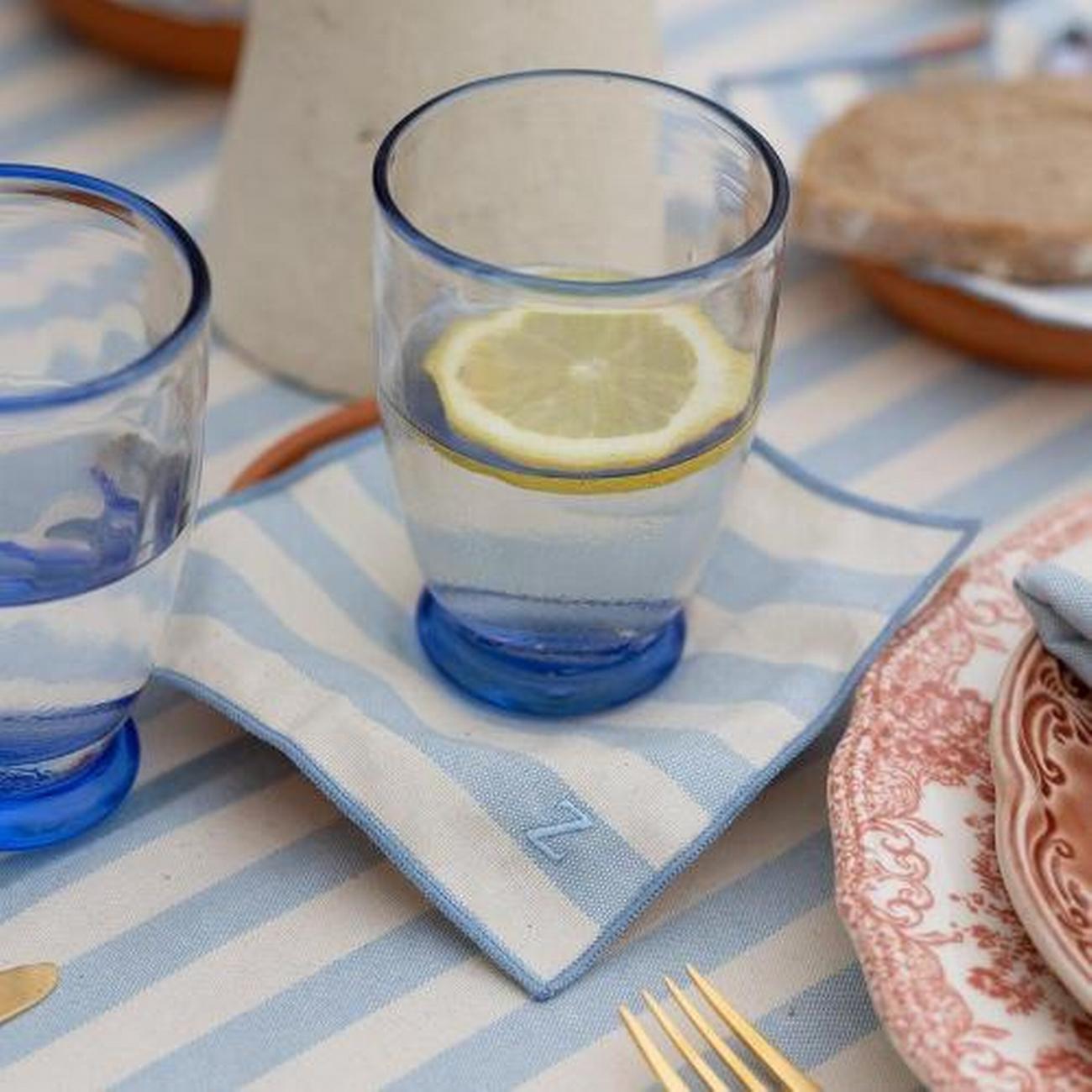 torres-novas-barra-beige-stripe-cocktail-napkins - Torres Novas Barra Beige Stripe Cocktail Napkins Set of 4