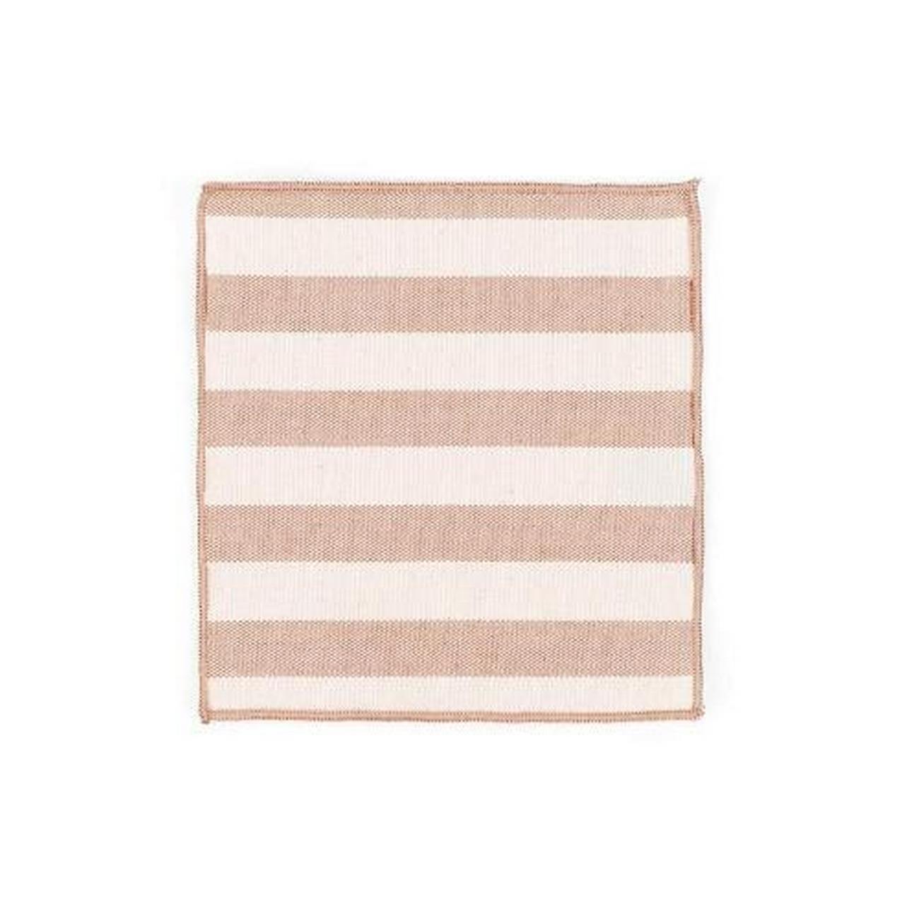 torres-novas-barra-beige-stripe-cocktail-napkins - Torres Novas Barra Beige Stripe Cocktail Napkins Set of 4
