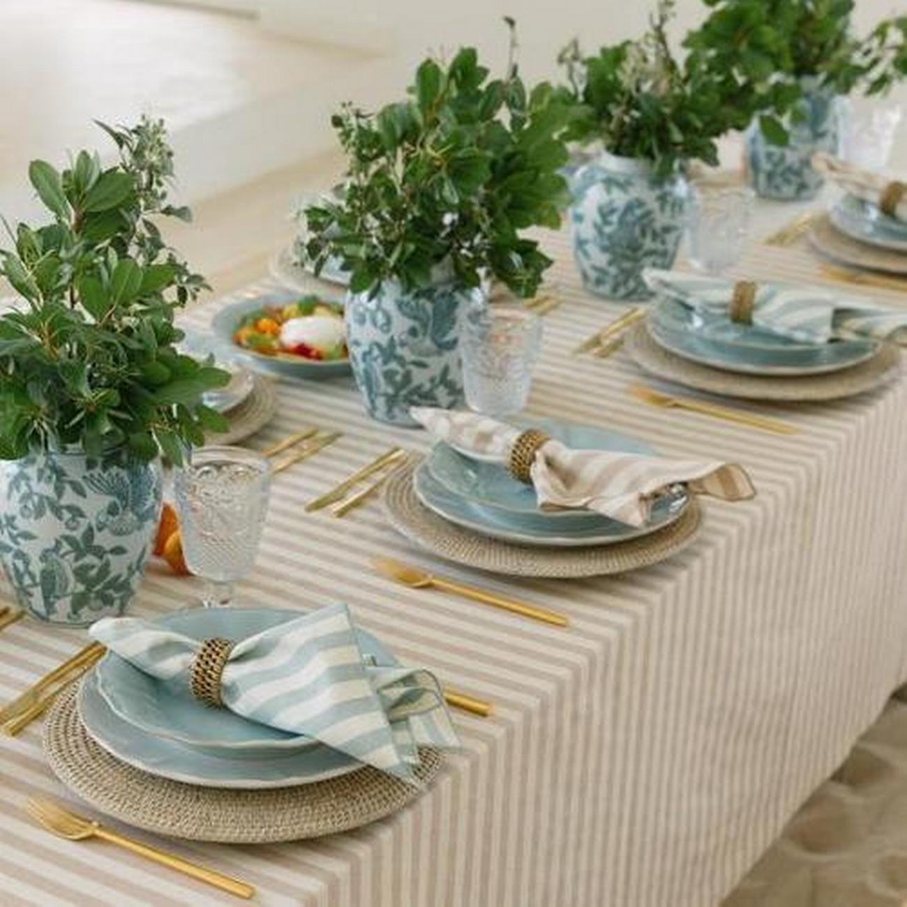 torres-novas-barra-beige-stripe-tablecloth-170x170cm - Torres Novas Barra Beige Stripe Tablecloth 170x170cm 