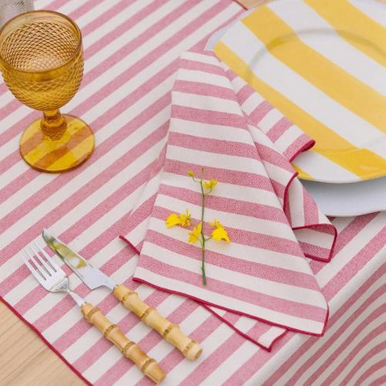 torres-novas-barra-pink-stripe-napkins-50x50cm - Torres Novas Barra Pink Stripe Napkins Set of 2