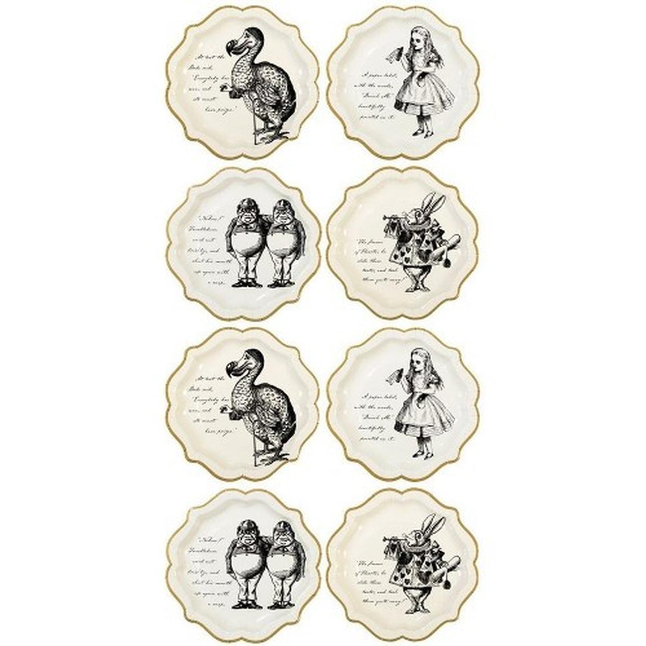 truly-alice-medium-plate-pk-12 - Truly Alice Mad Hatter Paper Party Plates 12 pk