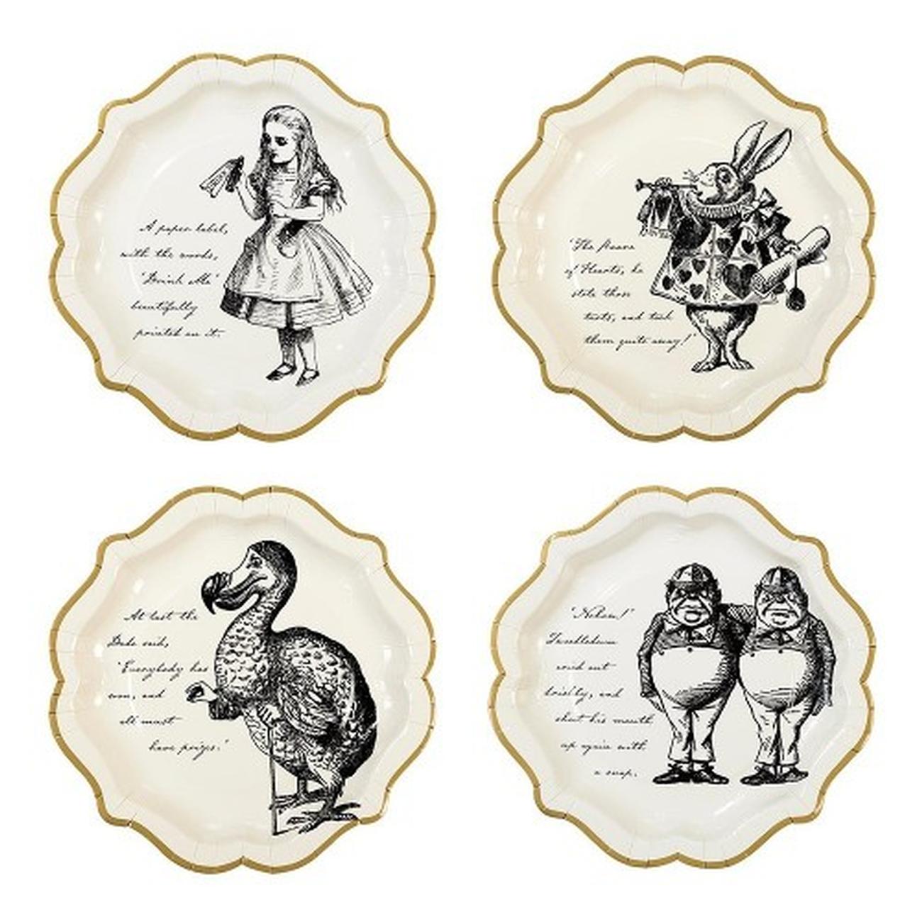 truly-alice-medium-plate-pk-12 - Truly Alice Mad Hatter Paper Party Plates 12 pk