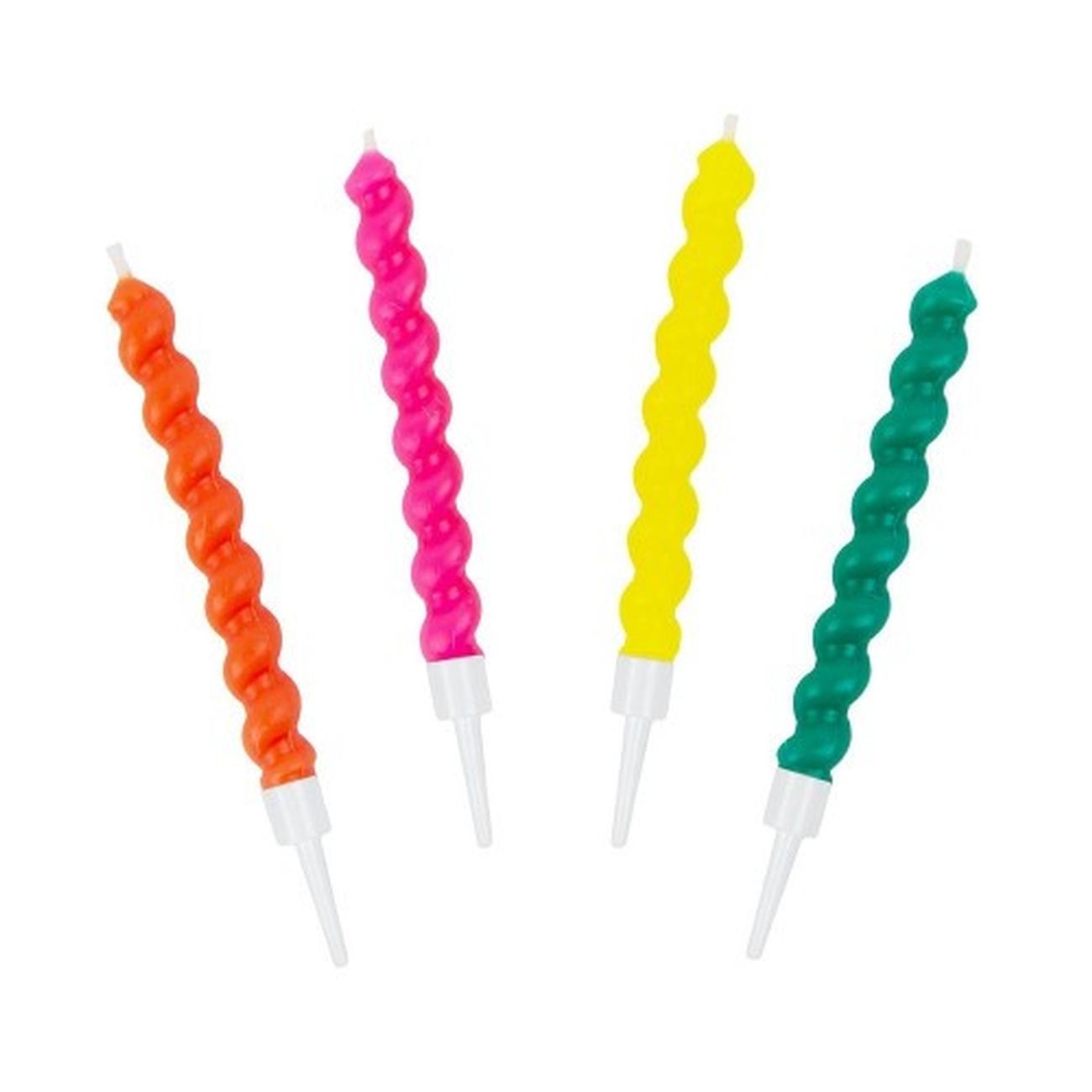 tt-bright-twirl-birthday-candles-8pk - Talking Tables Colourful Bright Twirl Birthday Candles 8pk