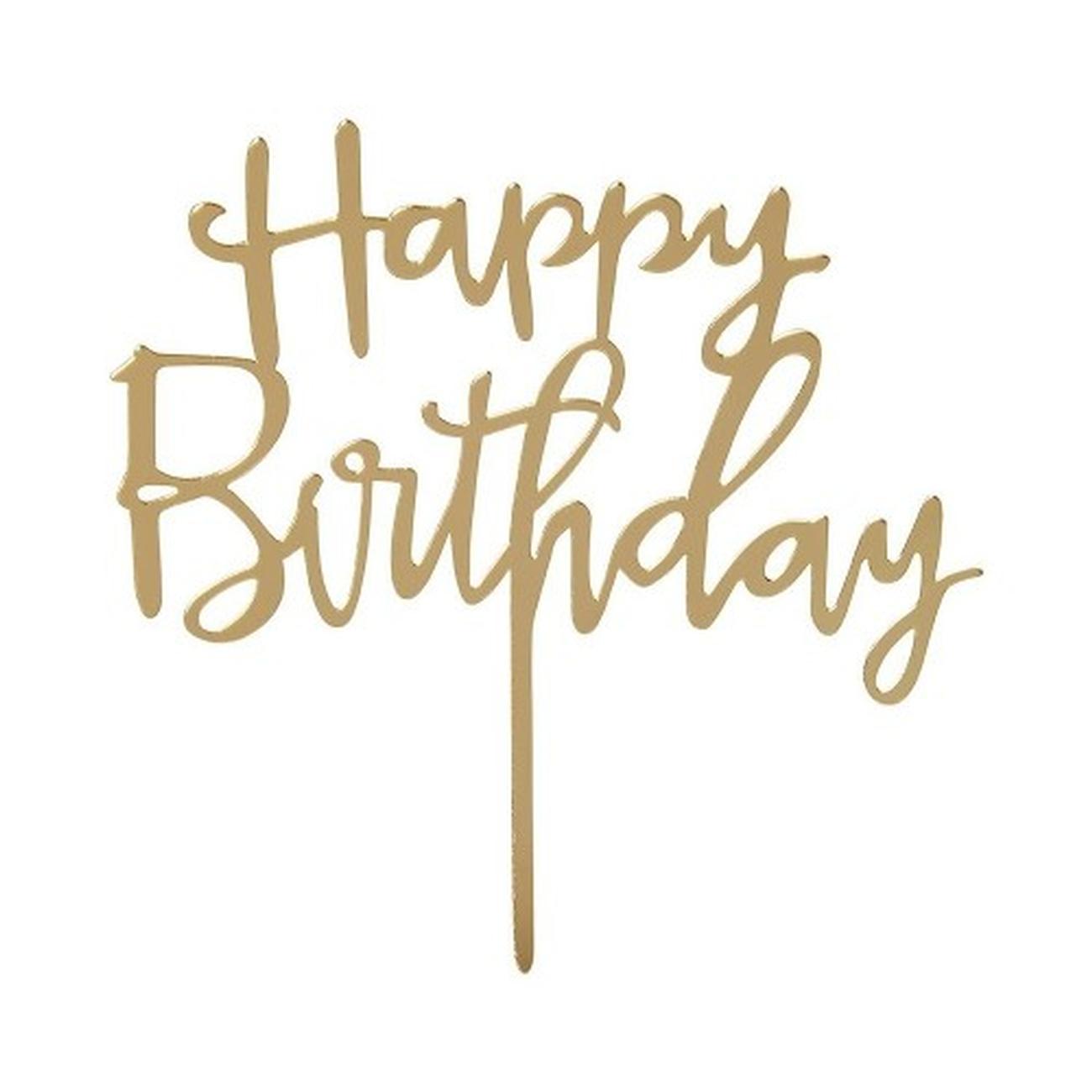 tt-luxe-happy-birthday-acr-cake-topper - TT Luxe Gold Happy Birthday Cake Topper