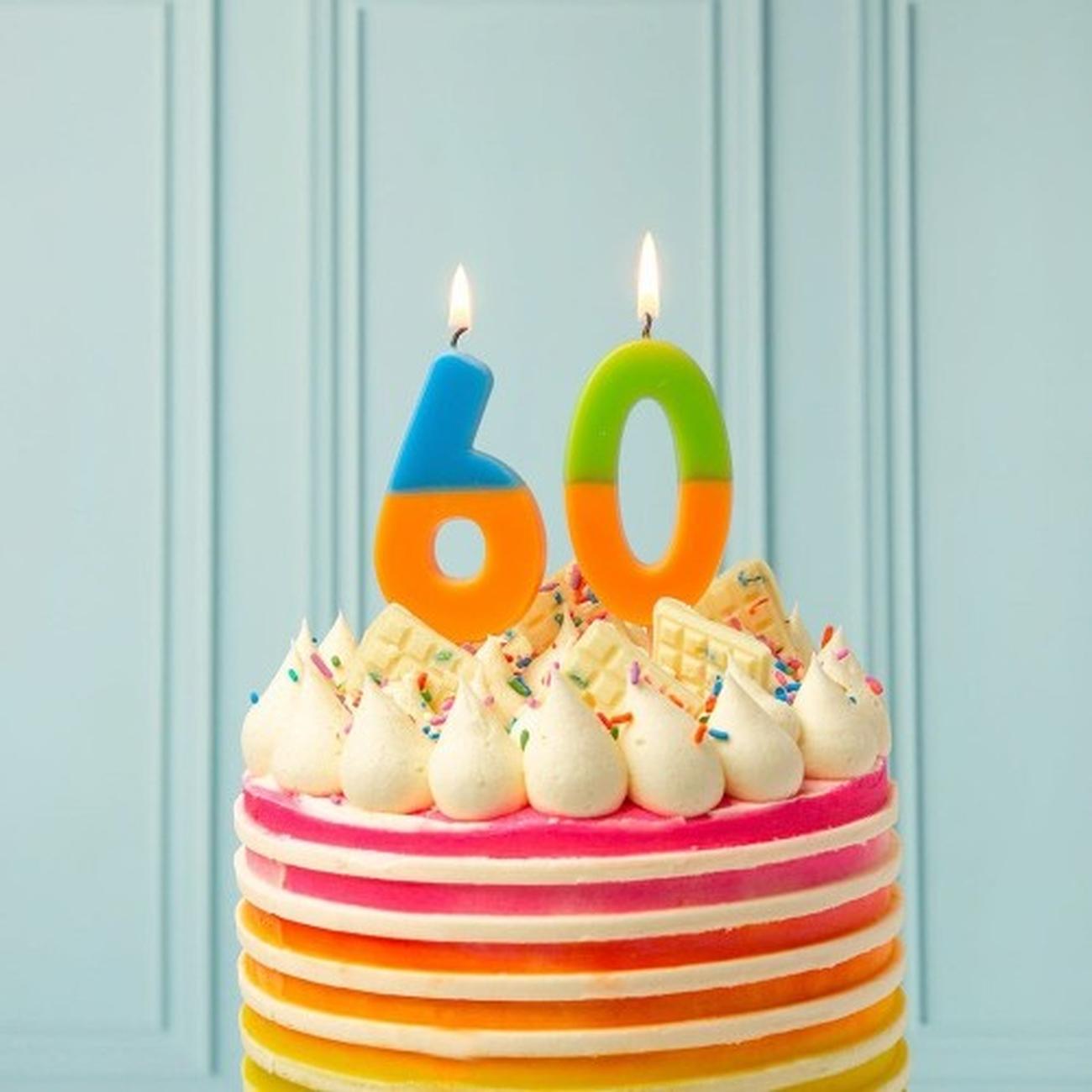 tt-orange-0-we-heart-bdays-candle-number - TT Orange & Mint Green Number 0 Candle