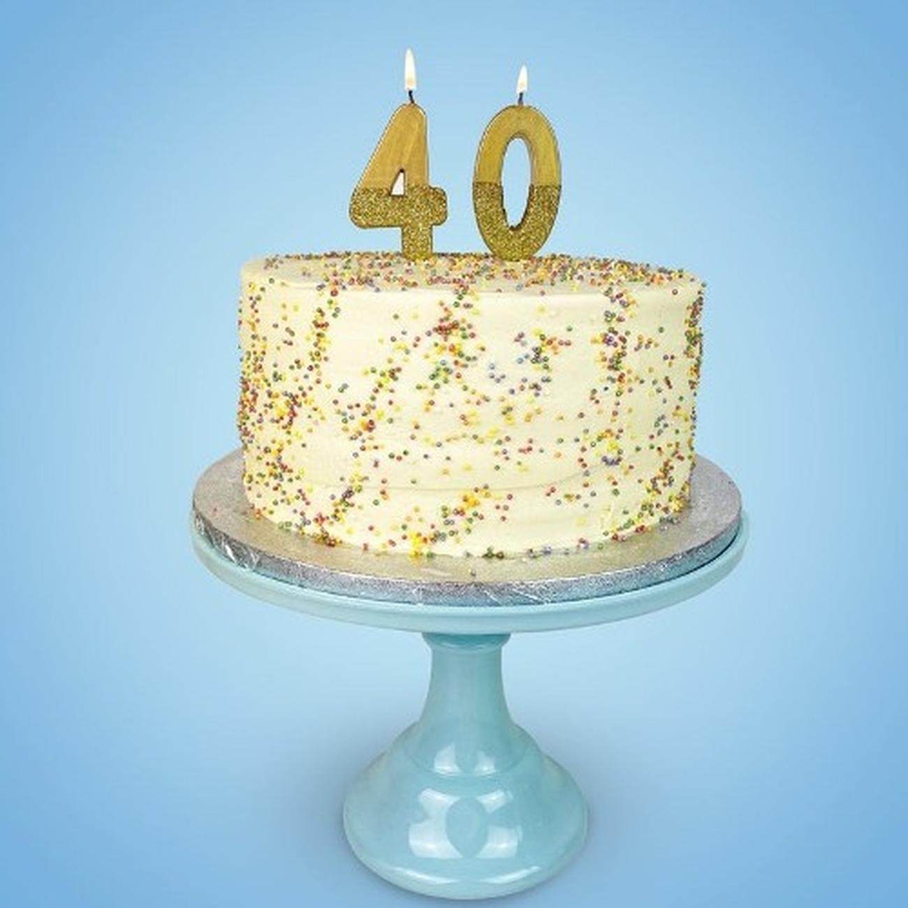 tt-we-heart-birthdays-gold-glitter-number-4-candle - TT We Heart Birthdays Gold Glitter Number 4 Candle