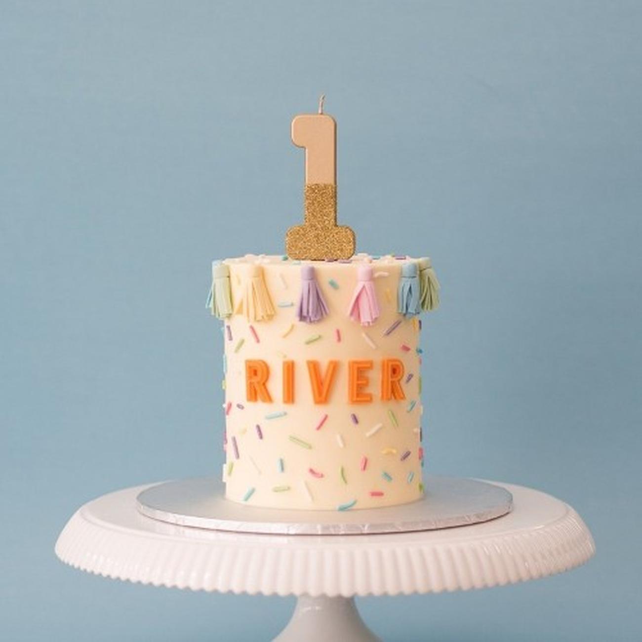 tt-we-heart-birthdays-gold-glitter-number-1-candle - TT We Heart Birthdays Gold Glitter Number 1 Candle