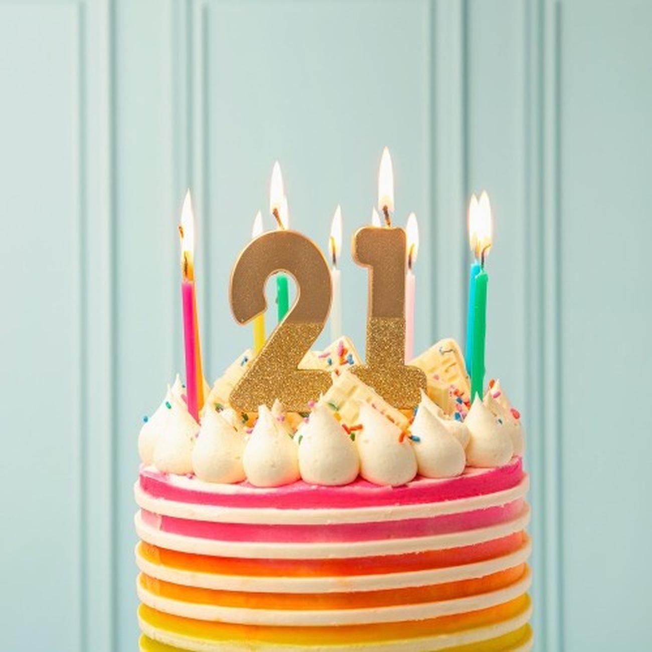 tt-we-heart-birthdays-gold-glitter-number-2-candle - TT We Heart Birthdays Gold Glitter Number 2 Candle