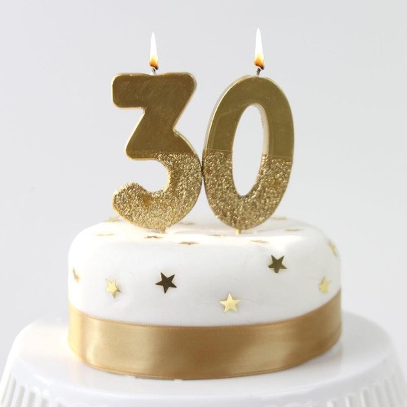 tt-we-heart-birthdays-gold-glitter-number-3-candle - TT We Heart Birthdays Gold Glitter Number 3 Candle