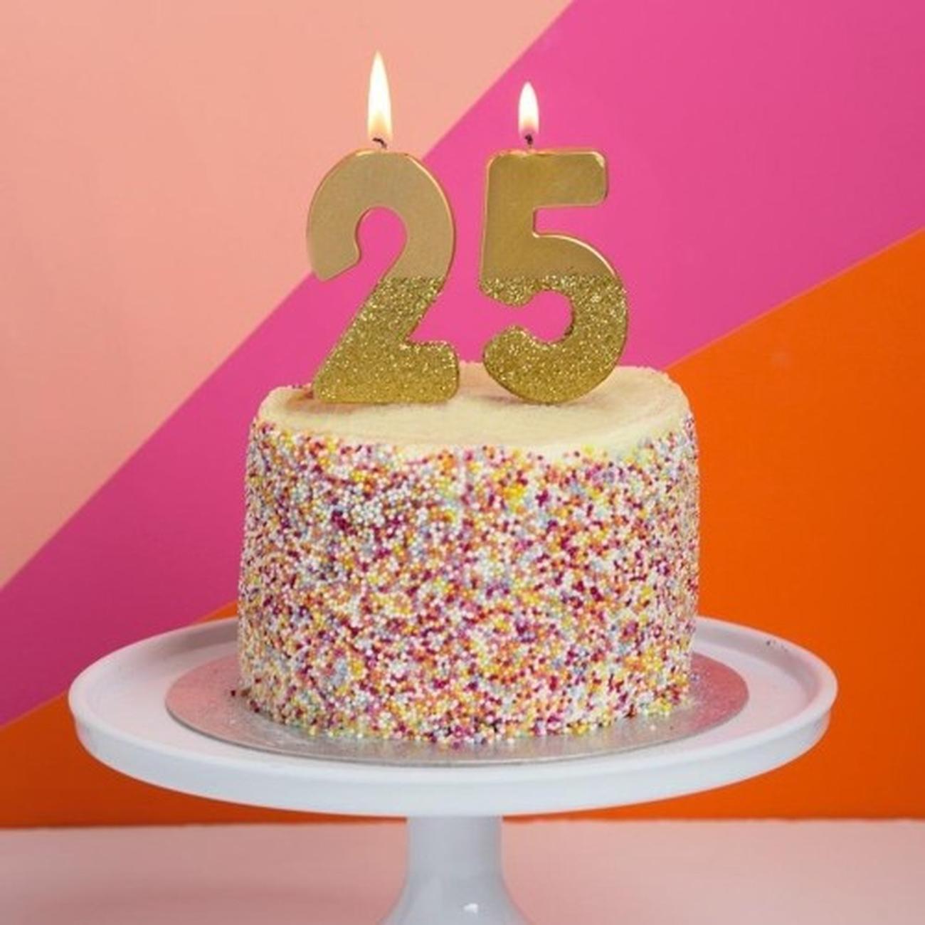 tt-we-heart-birthdays-gold-glitter-number-5-candle - TT We Heart Birthdays Gold Glitter Number 5 Candle