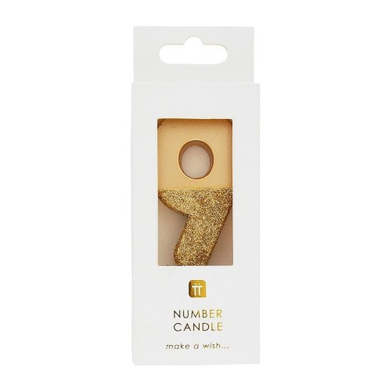 tt-we-heart-birthdays-gold-glitter-number-9-candle - TT We Heart Birthdays Gold Glitter Number 9 Candle