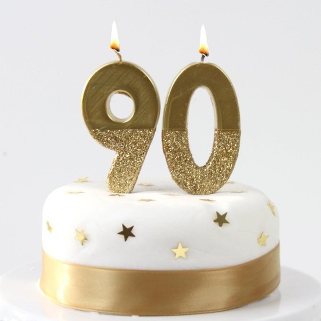 tt-we-heart-birthdays-gold-glitter-number-9-candle - TT We Heart Birthdays Gold Glitter Number 9 Candle