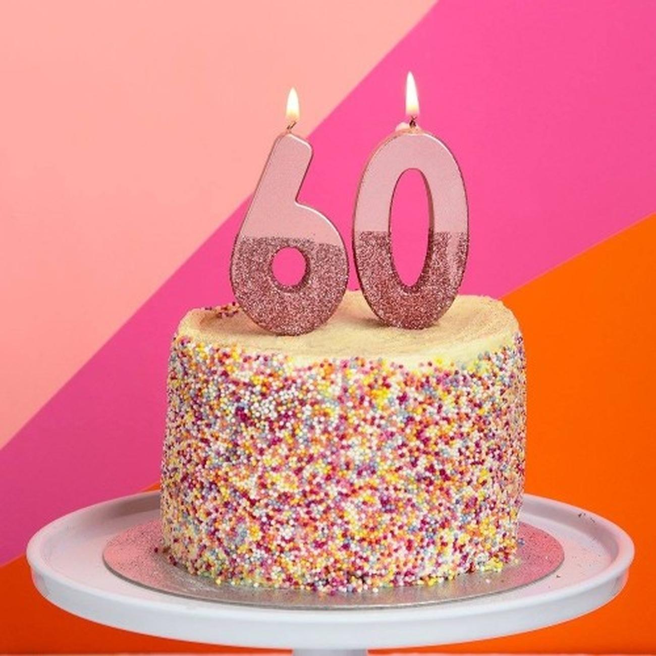 tt-we-heart-birthdays-rose-gold-glitter-number-0-candle - TT We Heart Birthdays Rose Gold Glitter Number 0 Candle