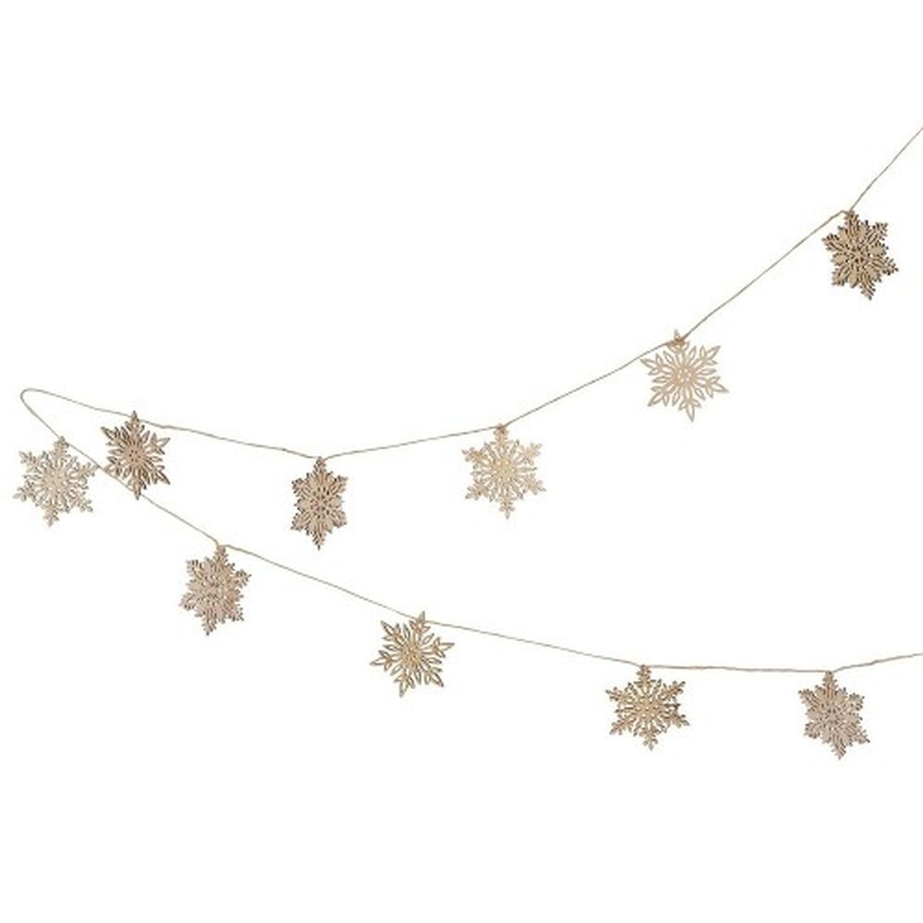 tt-wooden-snowflake-christmas-garland - Talking Tables Wooden Snowflake Christmas Garland