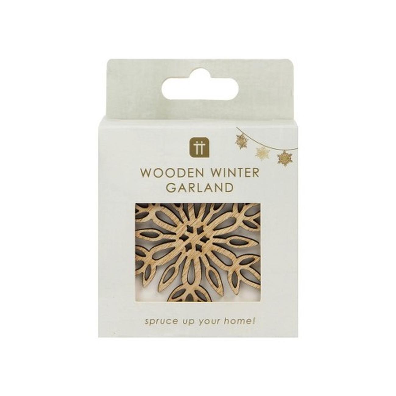 tt-wooden-snowflake-christmas-garland - Talking Tables Wooden Snowflake Christmas Garland