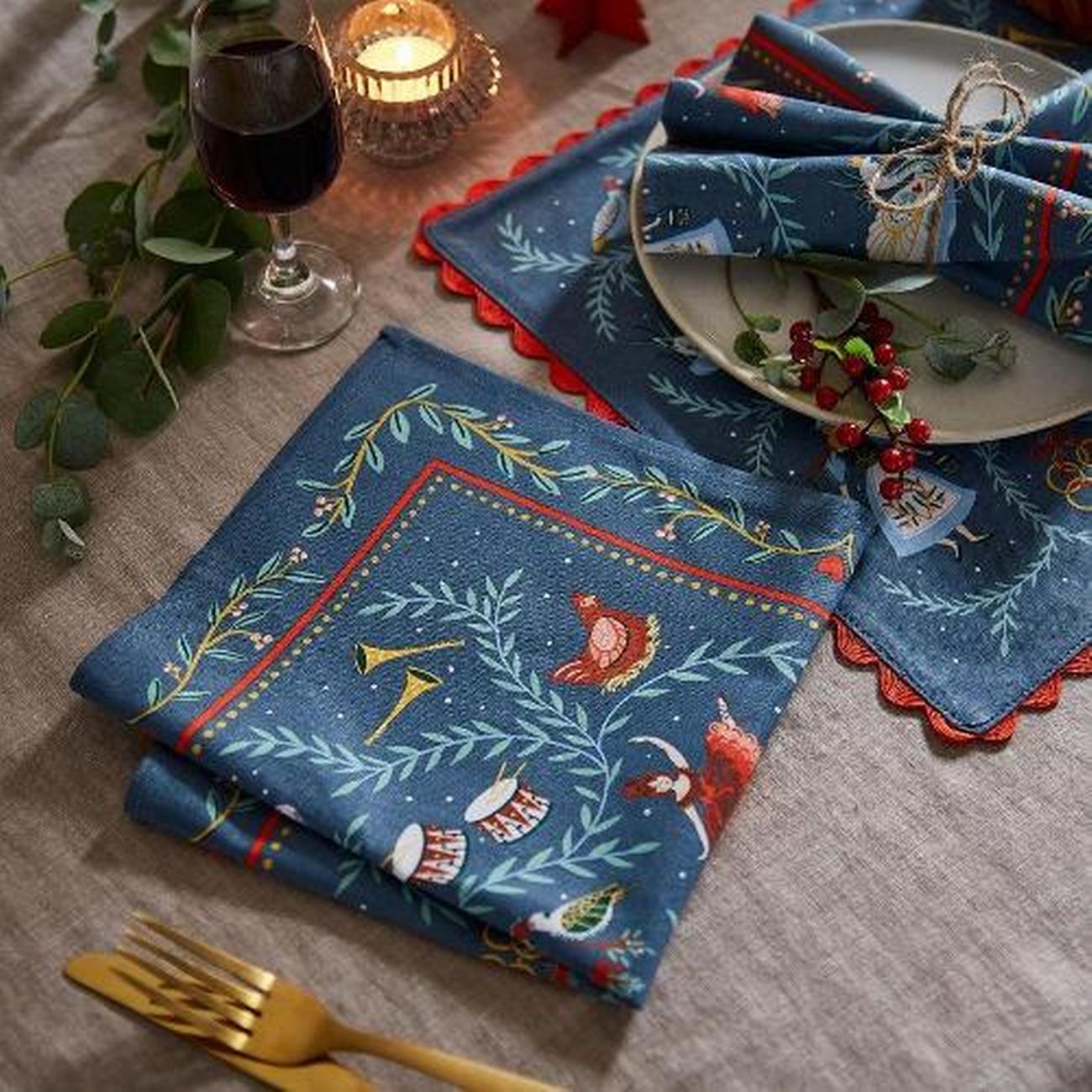 ulster-weavers-12-days-of-christmas-cotton-napkin-2pk - Ulster Weavers 12 Days of Christmas Napkins Pack of 2