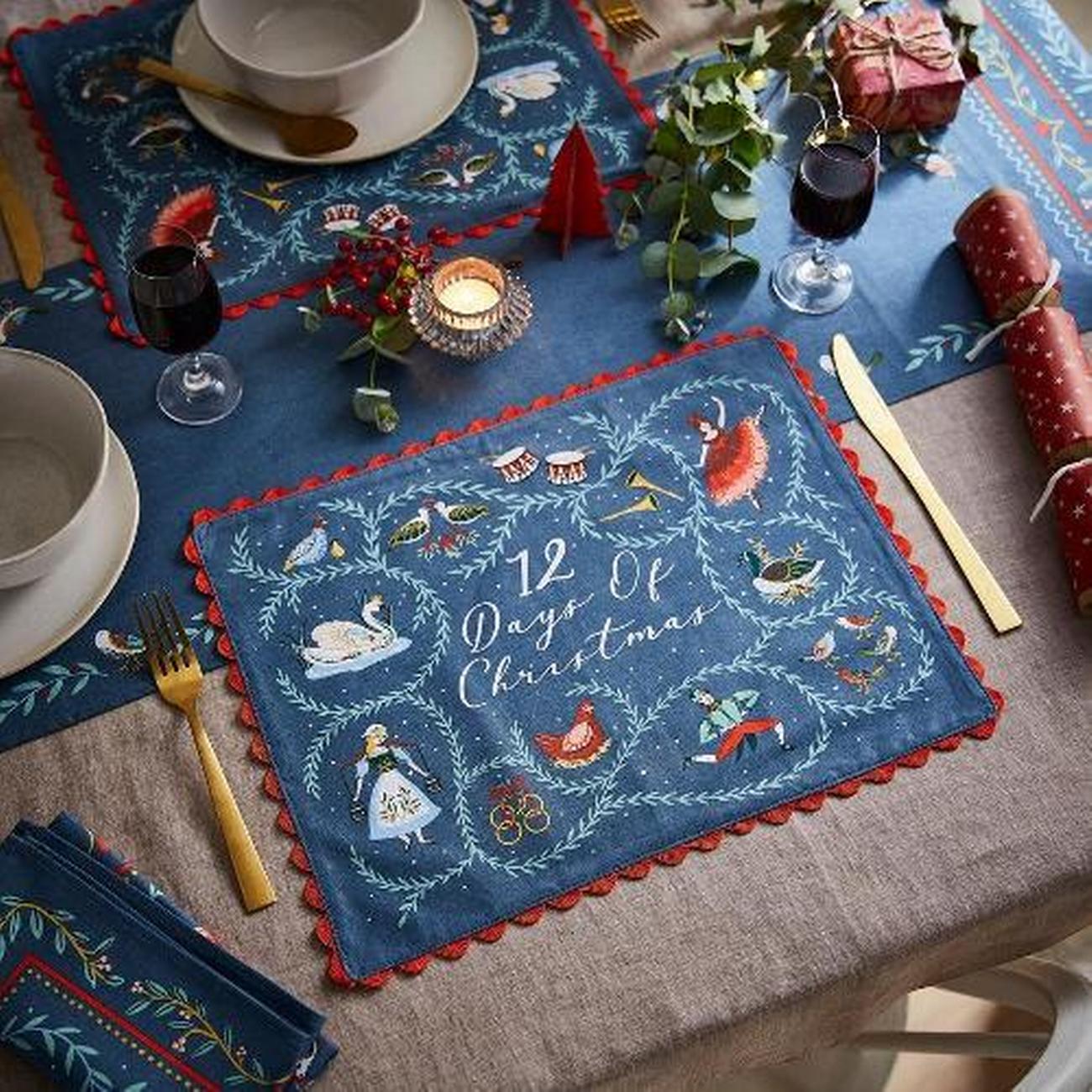 ulster-weavers-12-days-of-christmas-cotton-placemat-2pk - Ulster Weavers 12 Days of Christmas Cotton Placemats Pack of 2