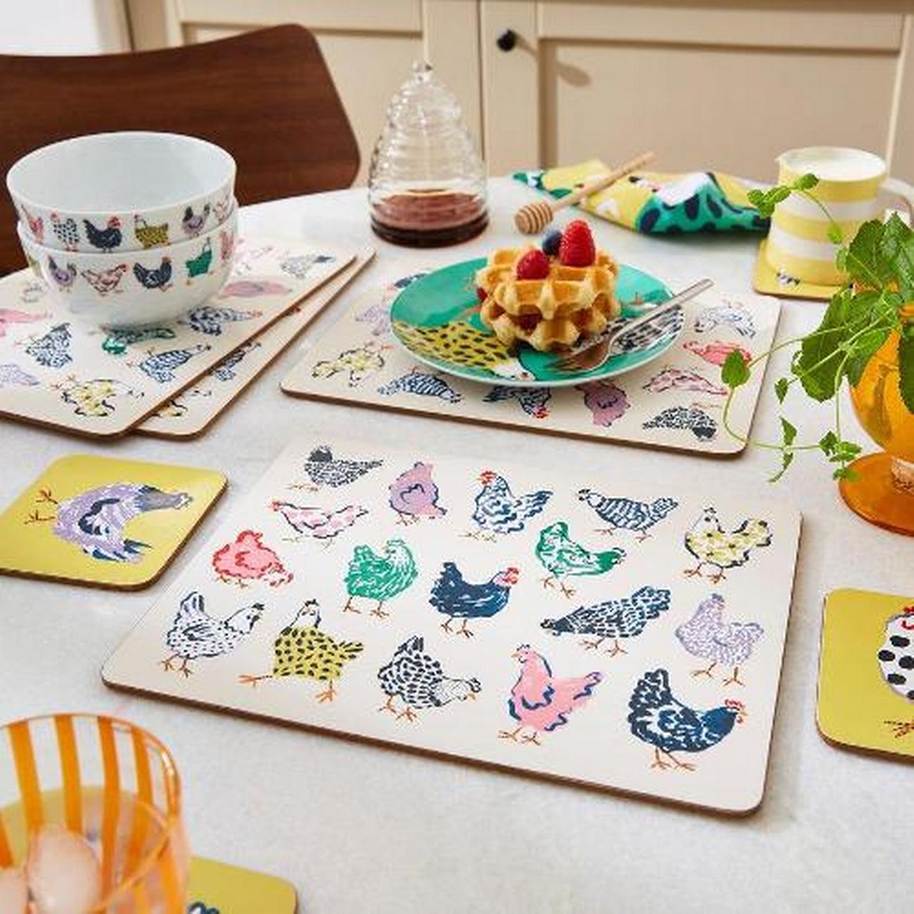 ulster-weavers-chick-chicken-cork-placemats-4pk - Ulster Weavers Chick Chicken Placemats Set of 4