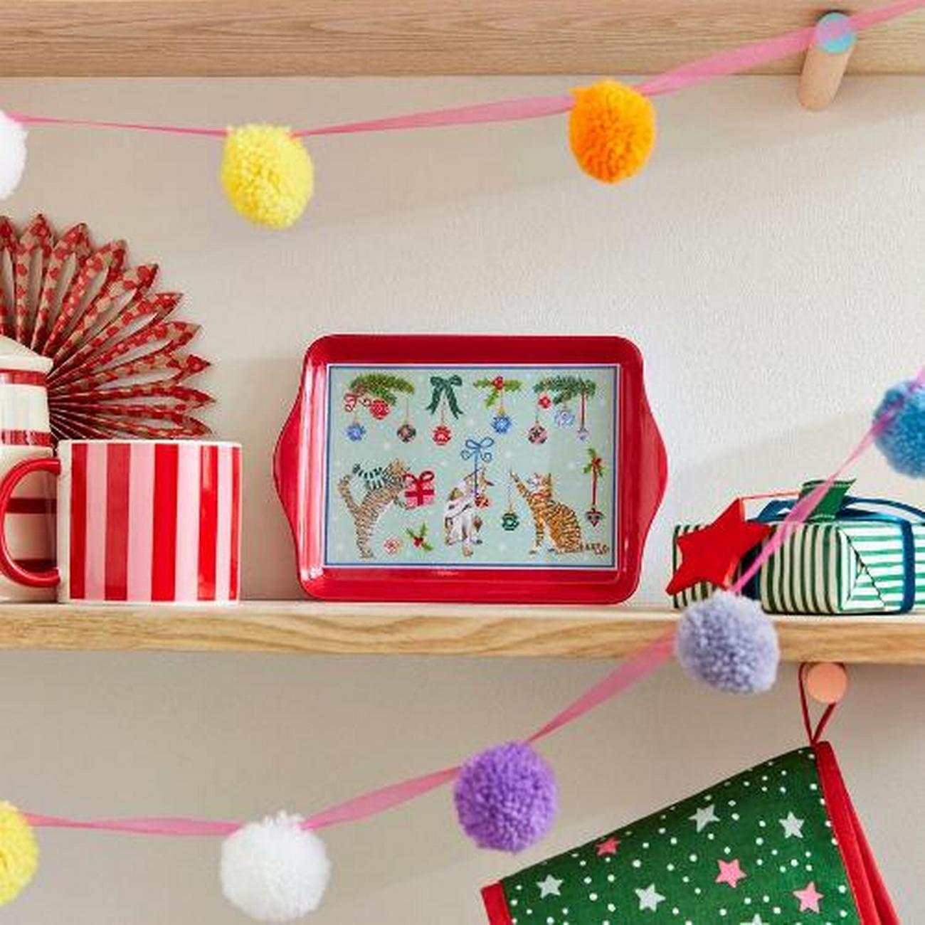 ulster-weavers-christmas-cats-seafoam-scatter-tray - Ulster Weavers Christmas Cats Seafoam Scatter Tray