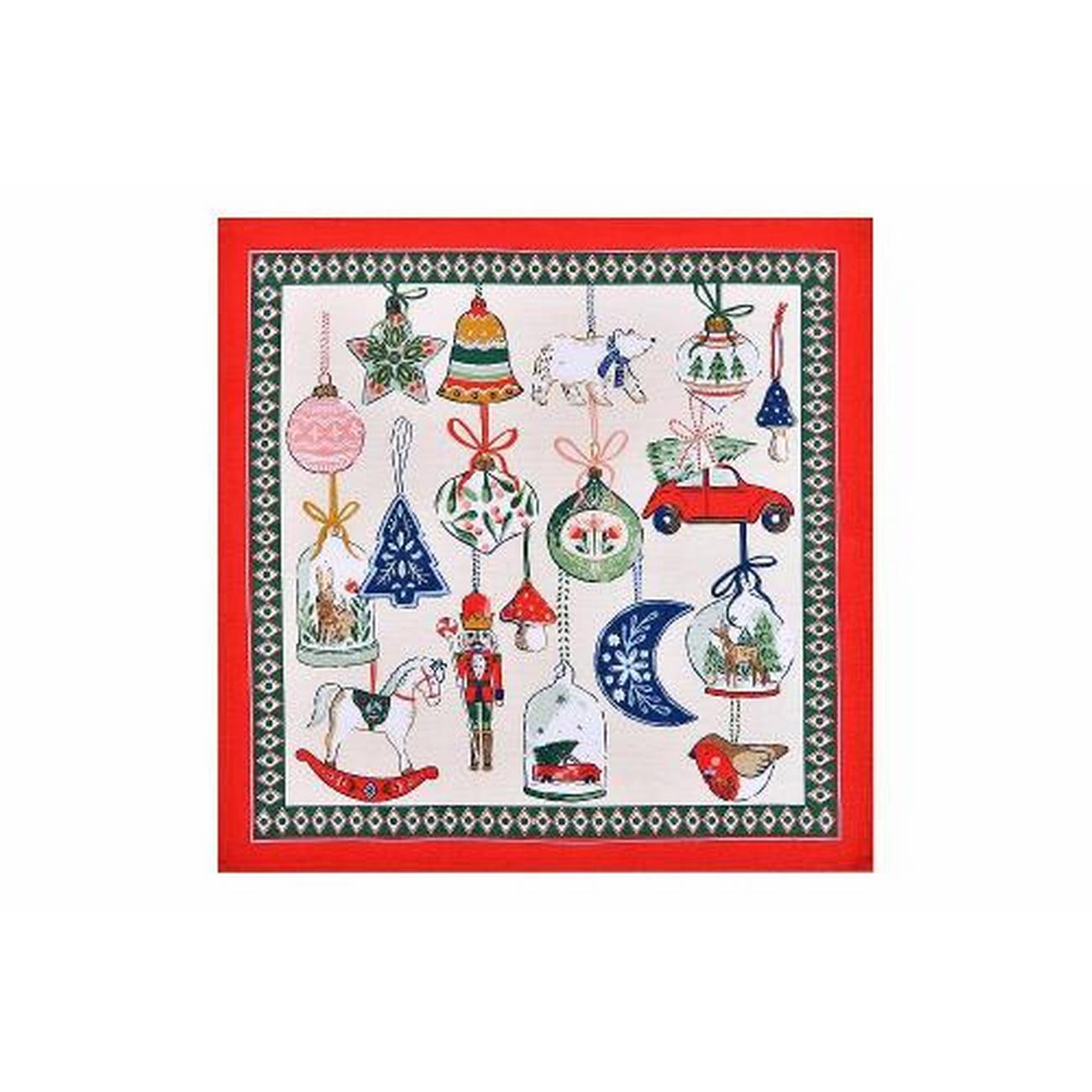 ulster-weavers-christmas-ornaments-cotton-napkin-2pk - Ulster Weavers Christmas Ornaments Napkins Pack of 2