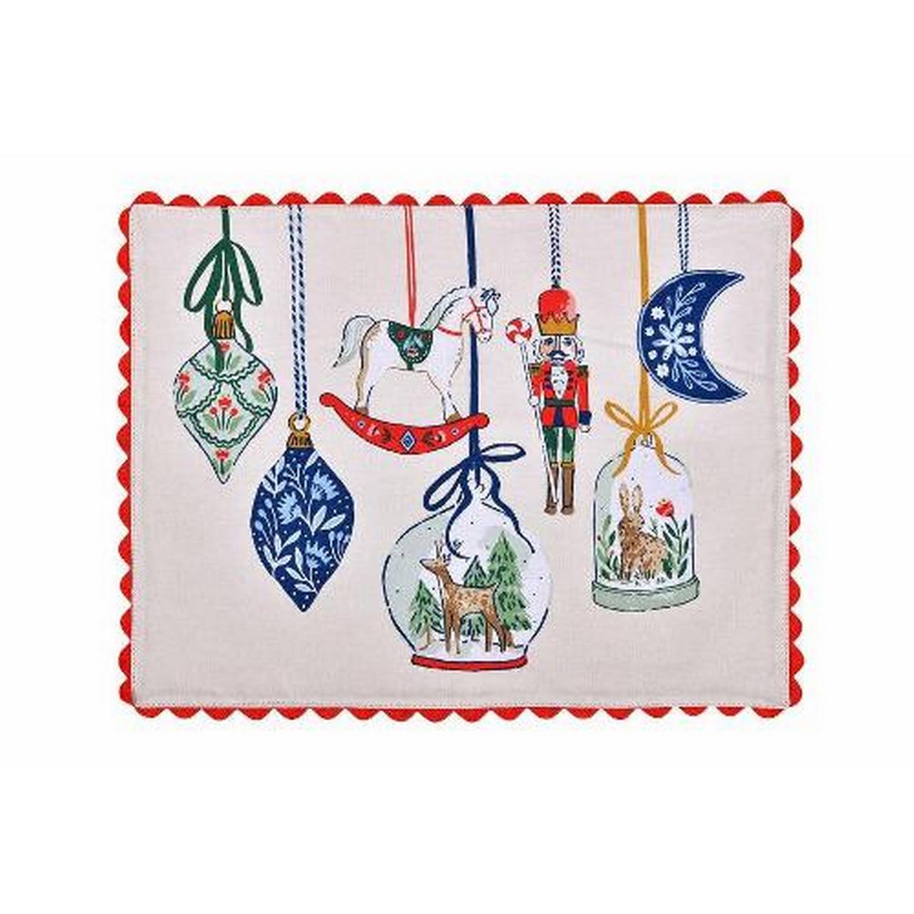ulster-weavers-christmas-ornaments-cotton-placemats-2pk - Ulster Weavers Christmas Ornaments Cotton Placemats Pack of 2