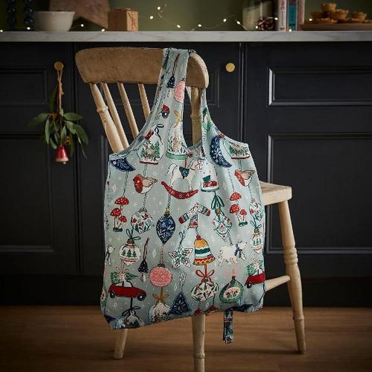 ulster-weavers-christmas-ornaments-foldable-tote-bag - Ulster Weavers Christmas Ornaments Foldable Tote Bag