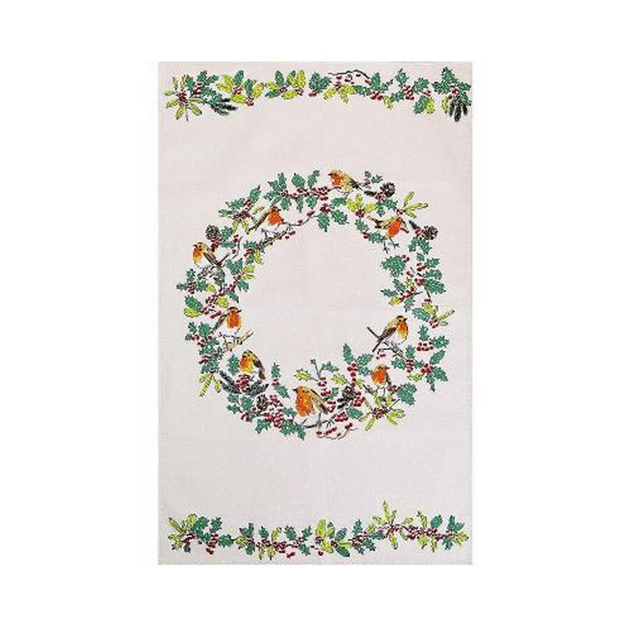 ulster-weavers-christmas-robins-green-tea-towel - Ulster Weavers Christmas Robins Green Tea Towel 