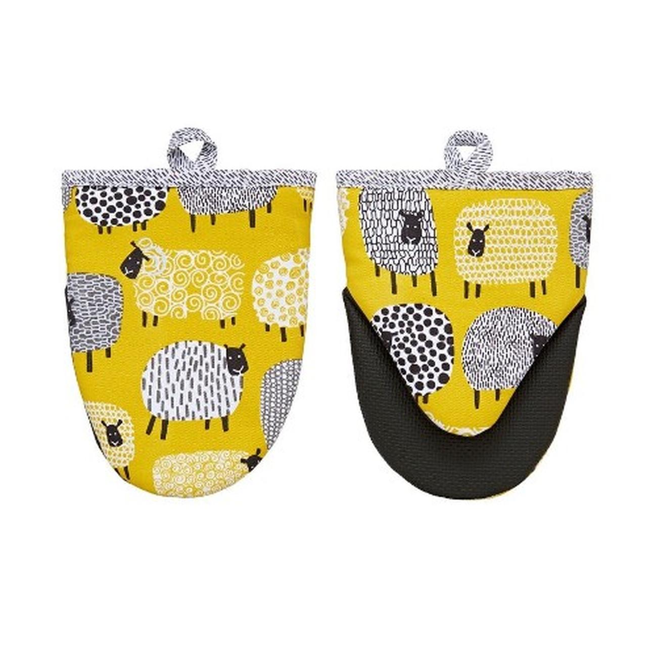 ulster-weavers-dotty-sheep-yellow-micro-mitt - Ulster Weavers Dotty Sheep Microwave Mitts