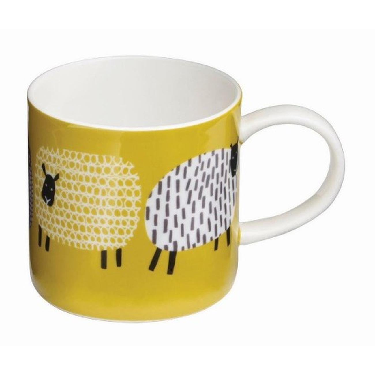 ulster-weavers-dotty-sheep-yellow-mug - Ulster Weavers Dotty Sheep Mug New Bone China