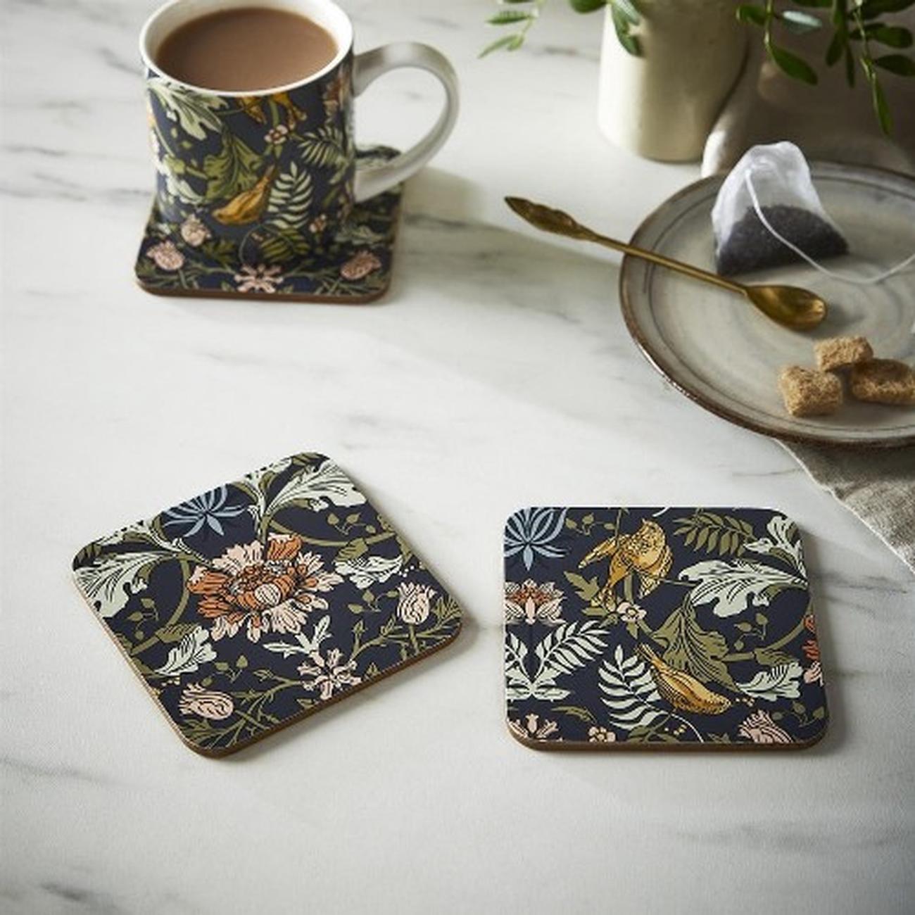 ulster-weavers-finch-flower-coaster-4pk - Ulster Weavers Finch & Flower Coasters Pack of 4