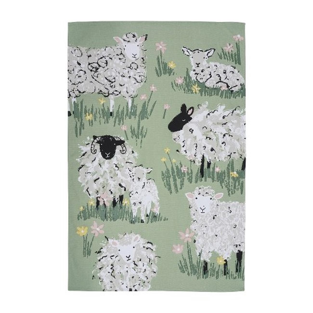 ulster-weavers-woolly-sheep-green-cotton-tea-towel - Ulster Weavers Woolly Sheep Green Cotton Tea Towel