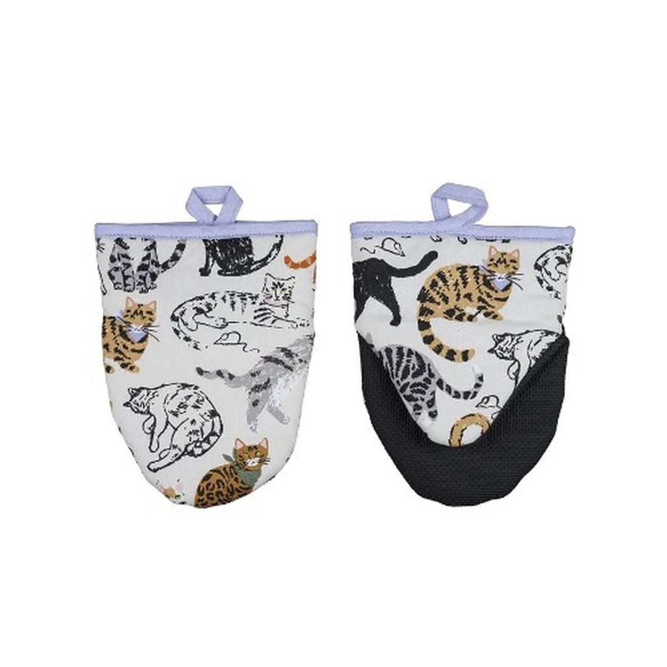 uw-feline-friends-micro-mitts - Ulster Weavers Feline Friends Grey Microwave Mitts