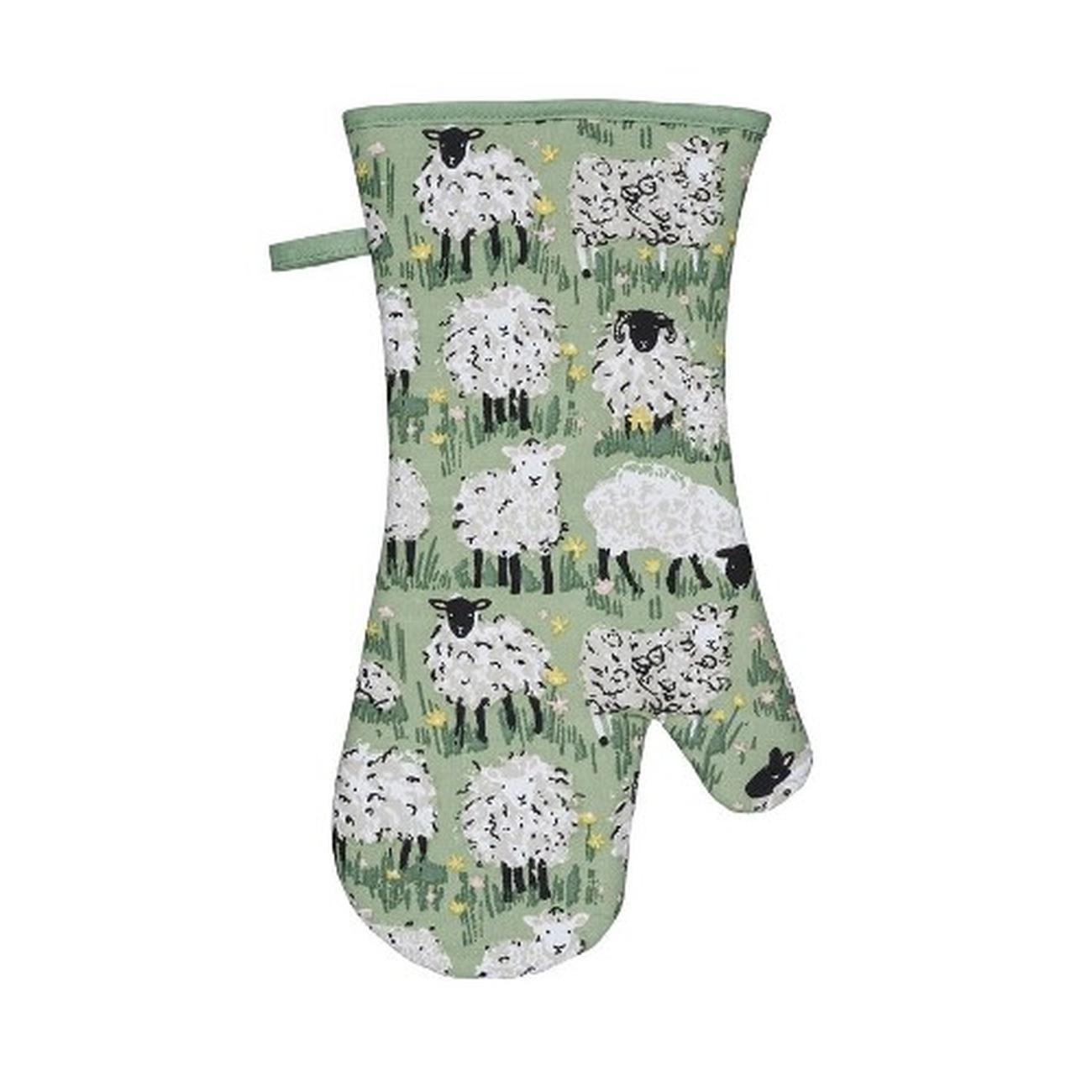 uw-woolly-sheep-green-gauntlet - Ulster Weavers Woolly Sheep Green Gauntlet Oven Glove