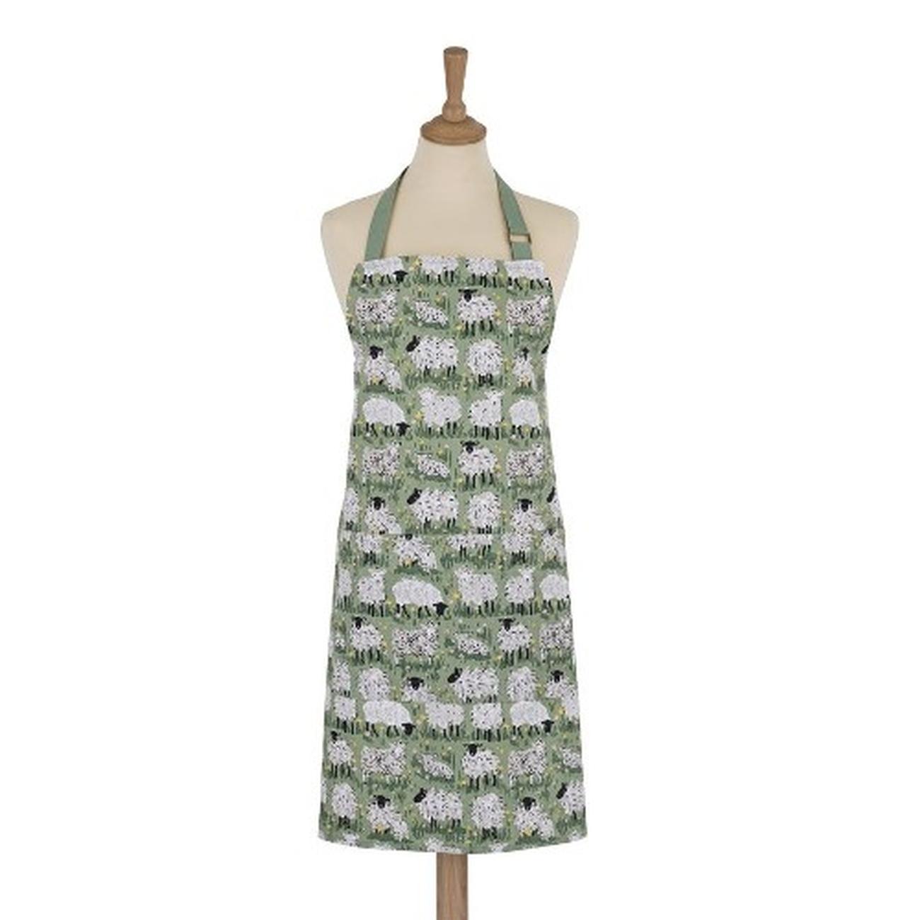 uw-wooly-sheep-cotton-apron - Ulster Weavers Woolly Sheep Green Cotton Apron