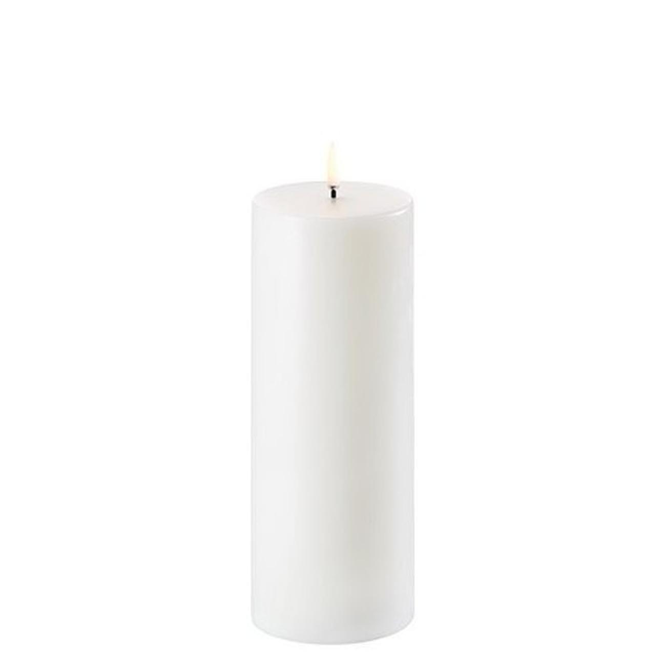 uyuni-led-candle-7-8x20cm-nordic-white-smooth - Uyuni Lighting Led Pillar Candle Nordic White Smooth 7.8x20cm