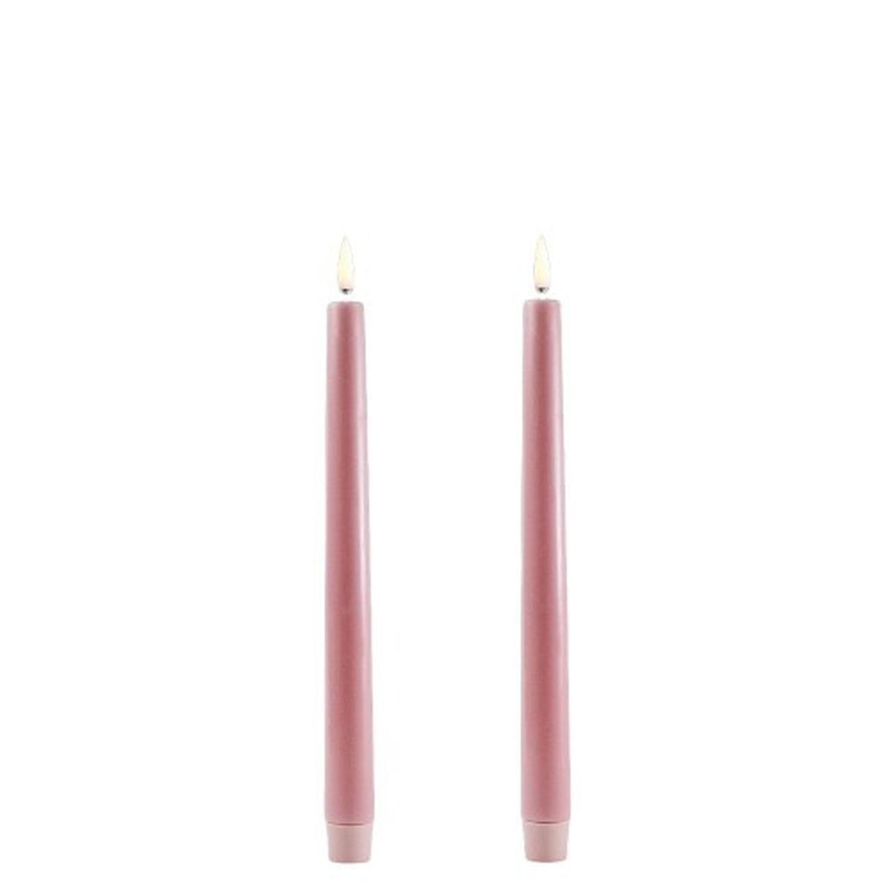 uyuni-led-taper-candle-dusty-rose-smooth - Uyuni Lighting Taper Candle Dusty Rose Smooth Set of 2