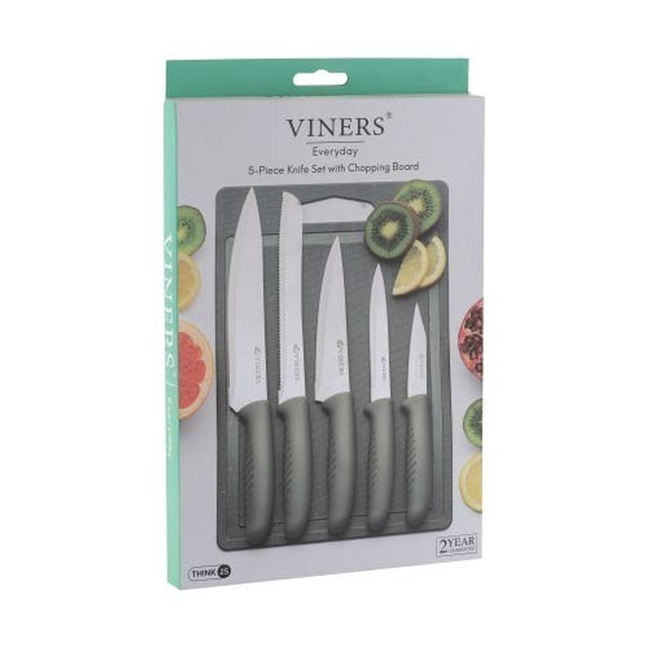 viners-everyday-5pce-knife-and-board-set - Viners Everyday 5pce Knife And Board Set