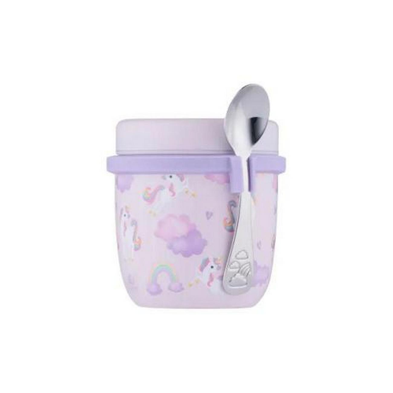 viners-unicorn-food-flask-with-spoon-300ml - Viners Unicorn Food Flask With Spoon 300ml