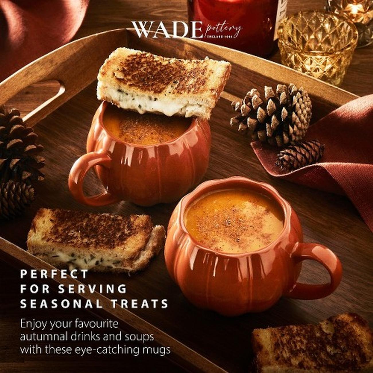 wade-pottery-orange-pumpkin-mugs-set-of-2 - Wade Pottery Orange Pumpkin Mugs Set of 2