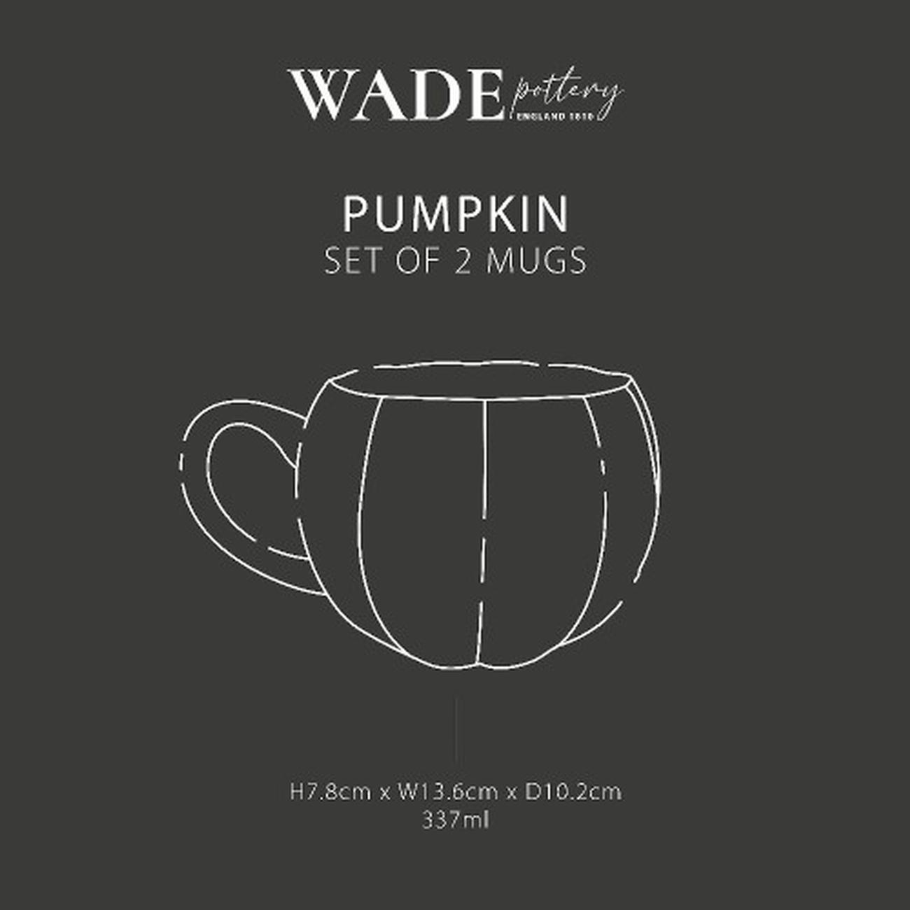 wade-pottery-orange-pumpkin-mugs-set-of-2 - Wade Pottery Orange Pumpkin Mugs Set of 2