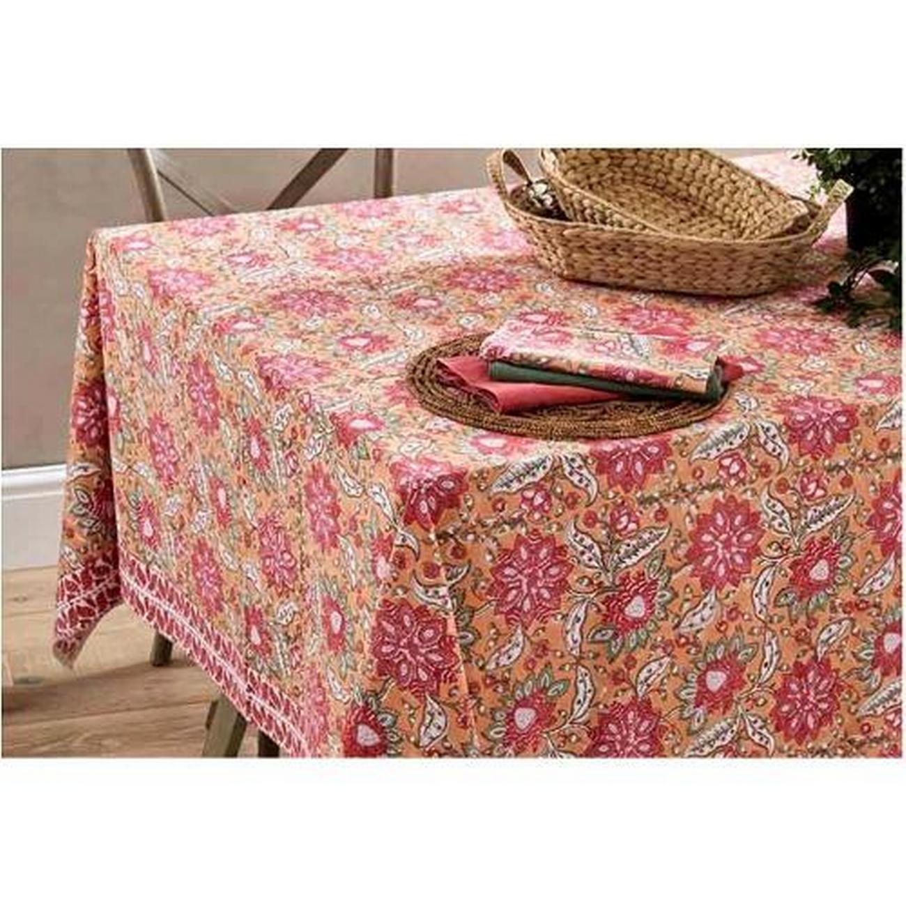 walton-co-beatrice-hand-block-print-tablecloth - Walton & Co Beatrice Hand Block Print Tablecloth