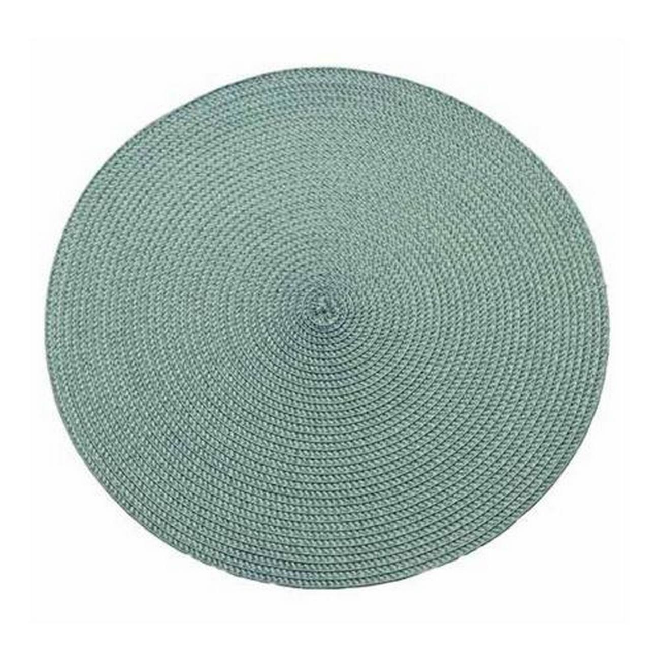 walton-co-circular-ribbed-placemat-eucalyptus - Walton & Co Circular Ribbed Placemat Eucalyptus