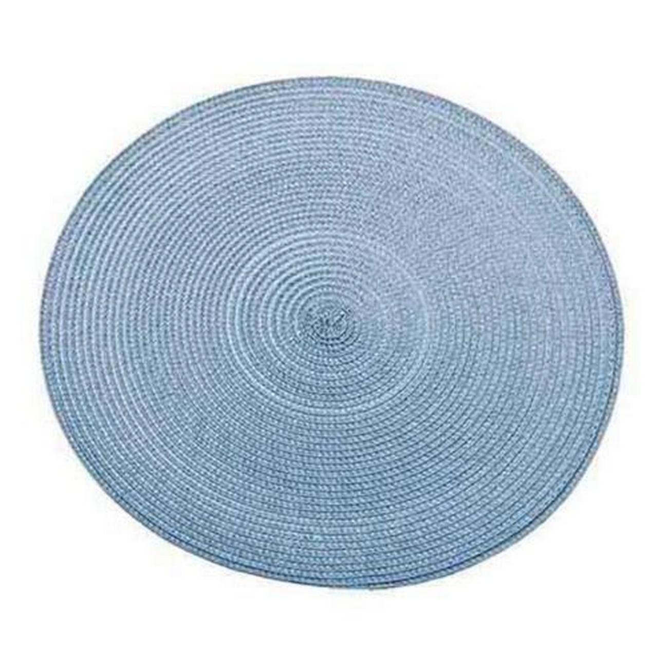 walton-co-circular-ribbed-placemat-skyblue - Walton & Co Circular Ribbed Placemat Sky Blue