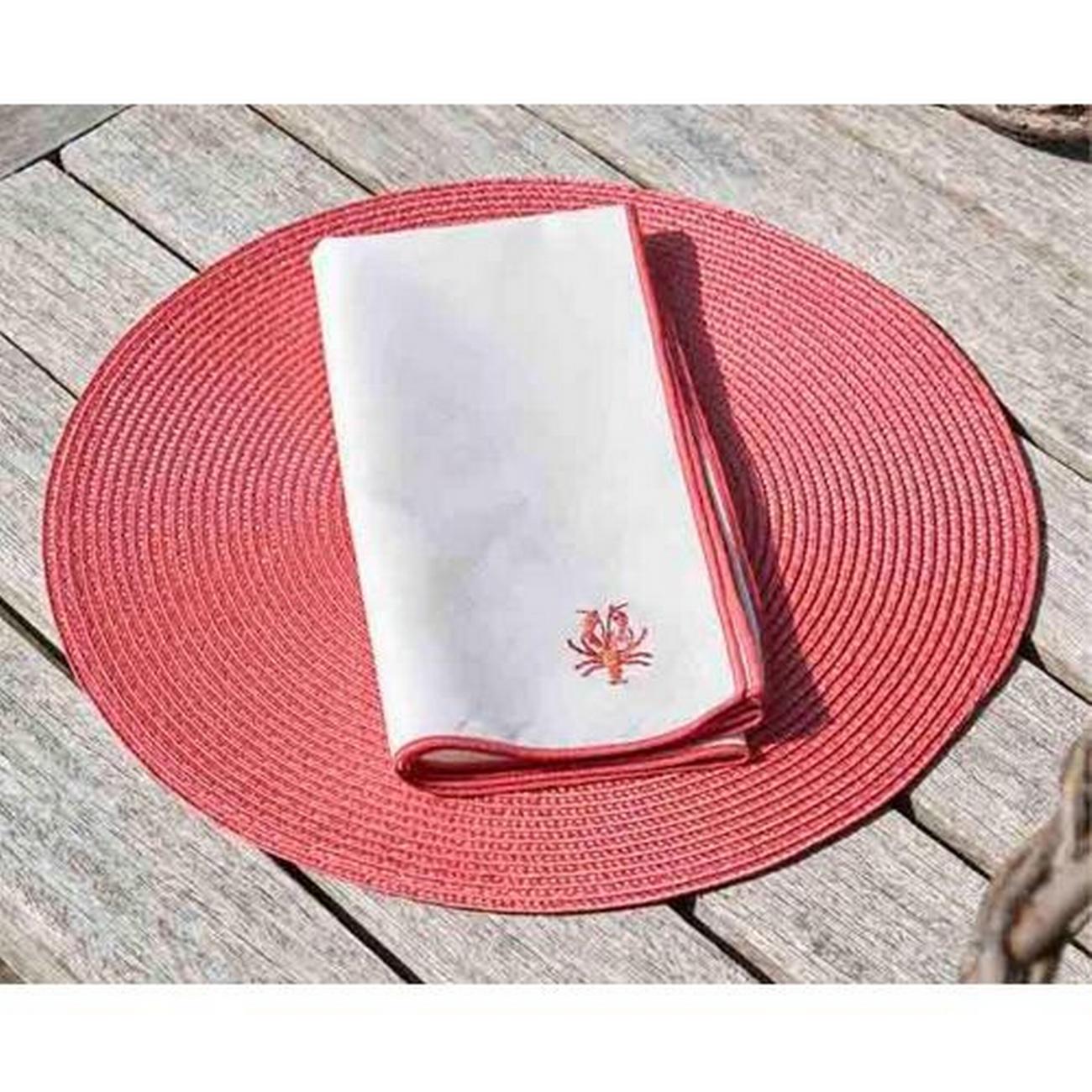 walton-co-circular-ribbed-placemat-tomato - Walton & Co Circular Ribbed Placemat Tomato