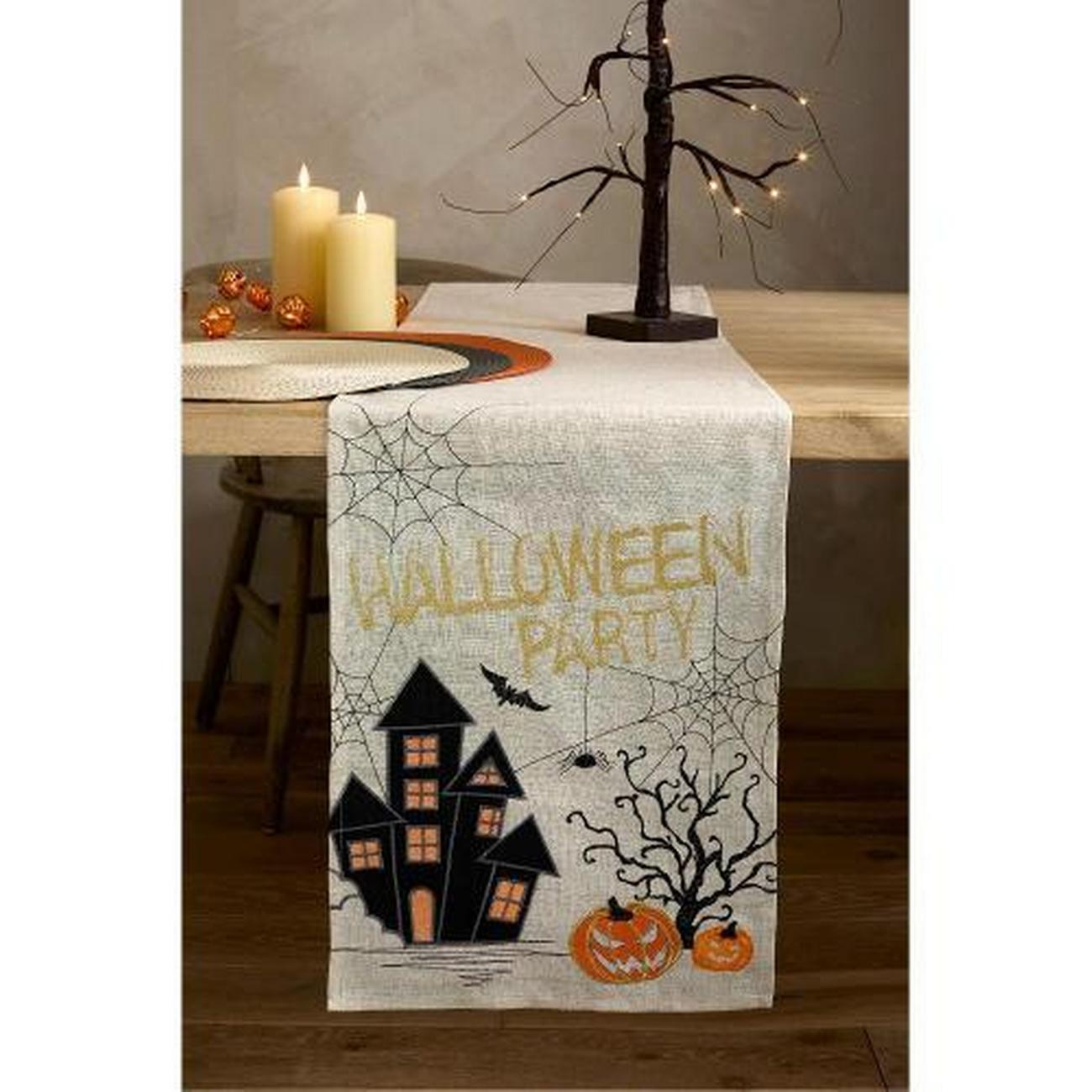 walton-co-embroidered-halloween-party-runner - Walton & Co Embroidered Halloween Party Runner