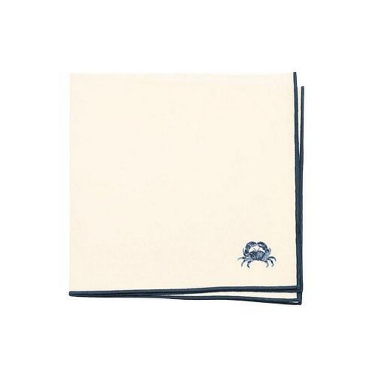 walton-co-embroidered-napkin-crab-set-of-2 - Walton & Co Embroidered Napkin Crab Set of 2