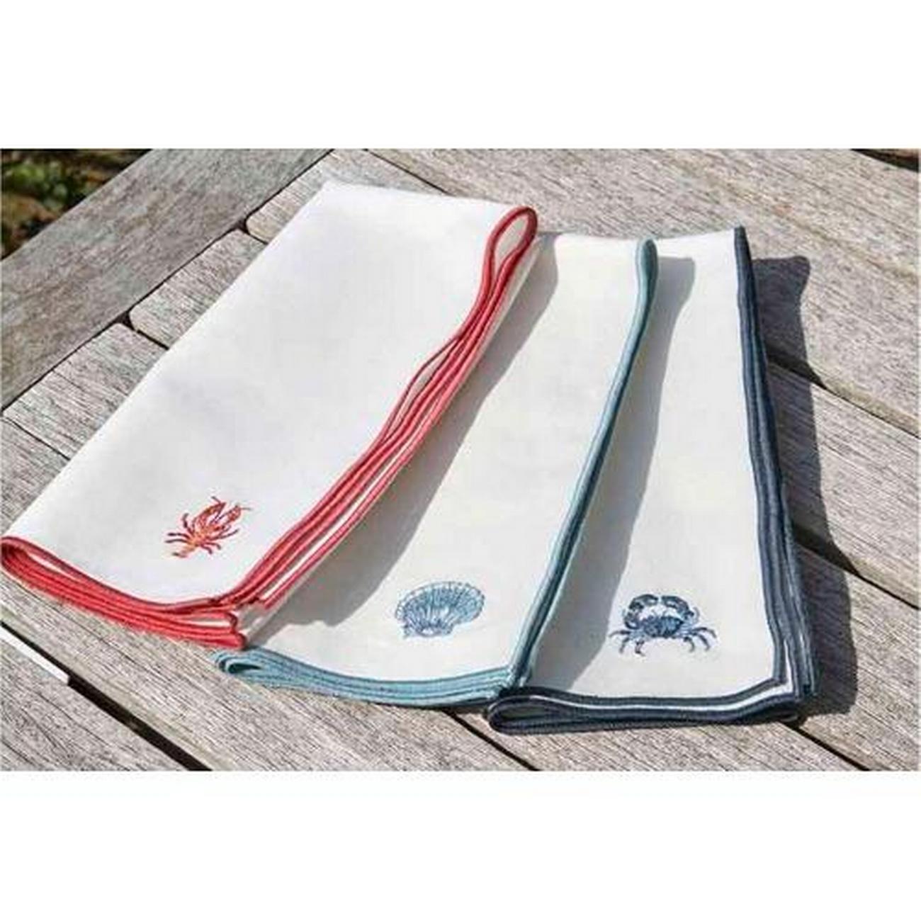 walton-co-embroidered-napkin-lobster-set-of-2 - Walton & Co Embroidered Napkin Lobster Set of 2